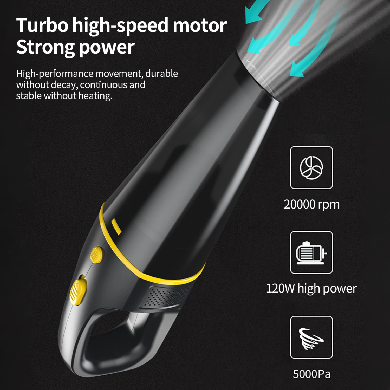 Cordless Vacuum Cleaner Low Noise High Power Long-lasting Rechargeable Handheld Dust Cleaning Lightweight USB Charge Car Vacuum Cleaner Car Accessory
