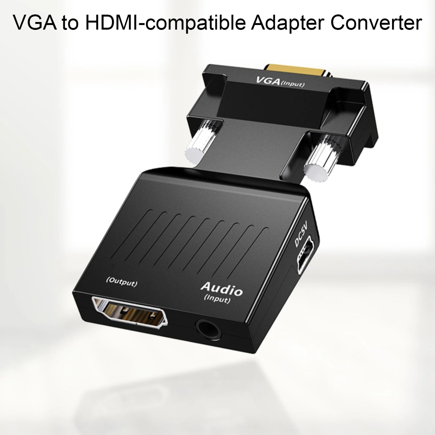 Dongle Adapter 1080P High Resolutions Plug And Play Widely Compatible Anti-interference Data Transfer Compact VGA to HDMI-compatible Adapter Converter Computer Accessory
