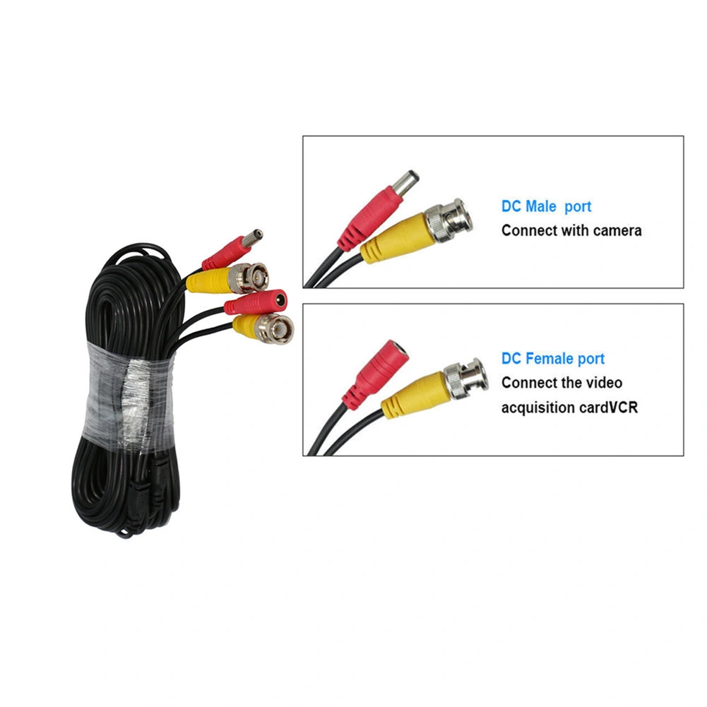 32FT 10M CCTV BNC Video Power Cable DVR Survillance Security Camera System Wire