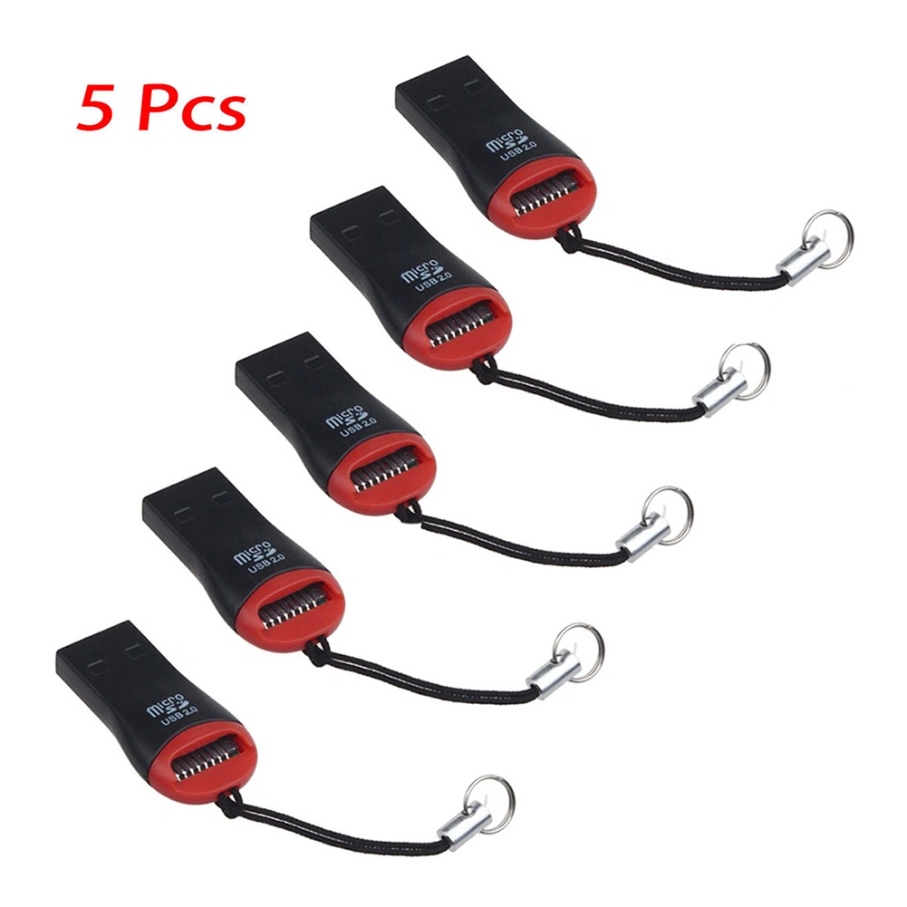 5Pcs Portable USB 2.0 TF Flash Memory Micro SD Card Reader Adapter for Laptop