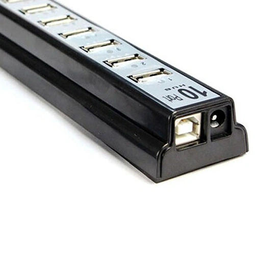 10 Port Hi-Speed USB 2.0 Hub Splitter + US Power Adapter for PC Laptop Computer