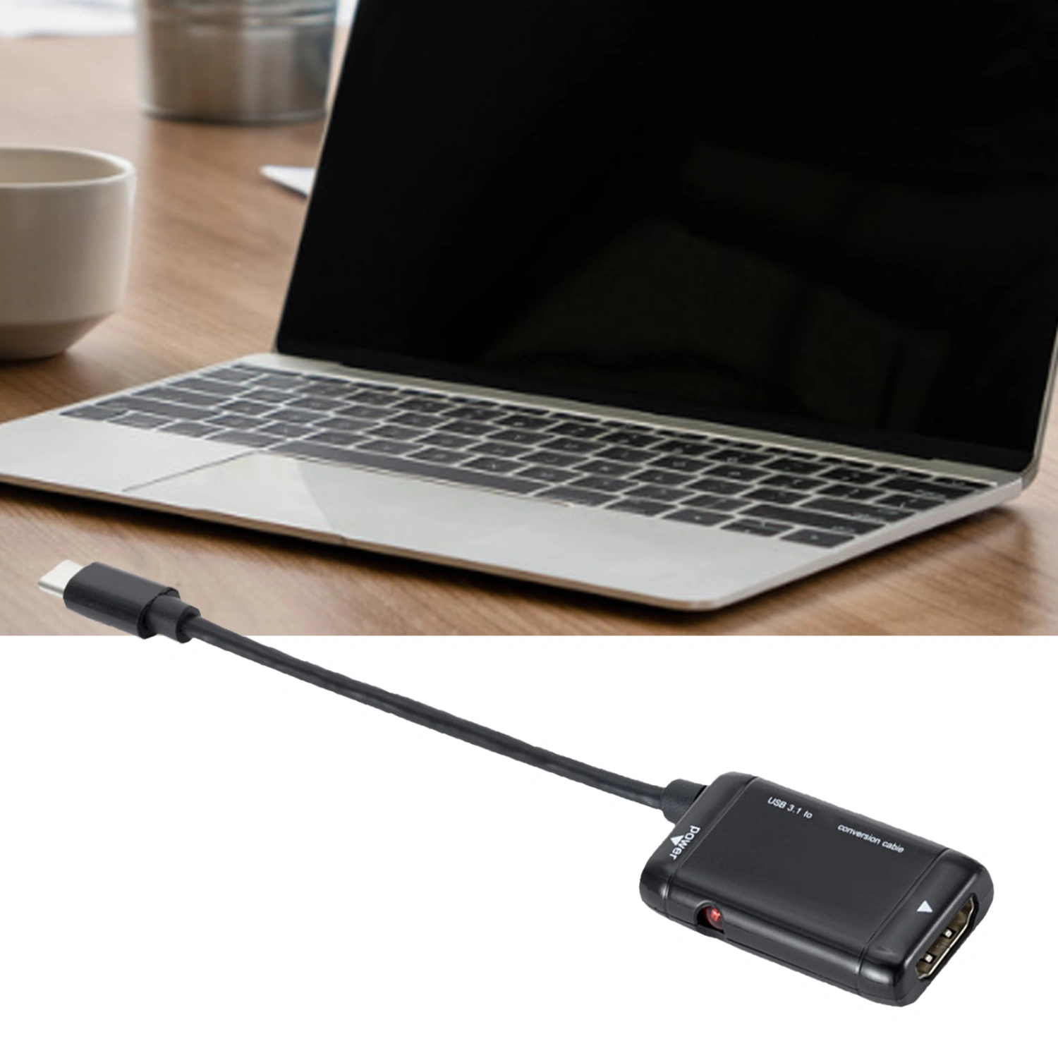 Converter Compact Stable Signal ABS Type-C to HDMI-compatible Cable High-definition Converter for Cellphone