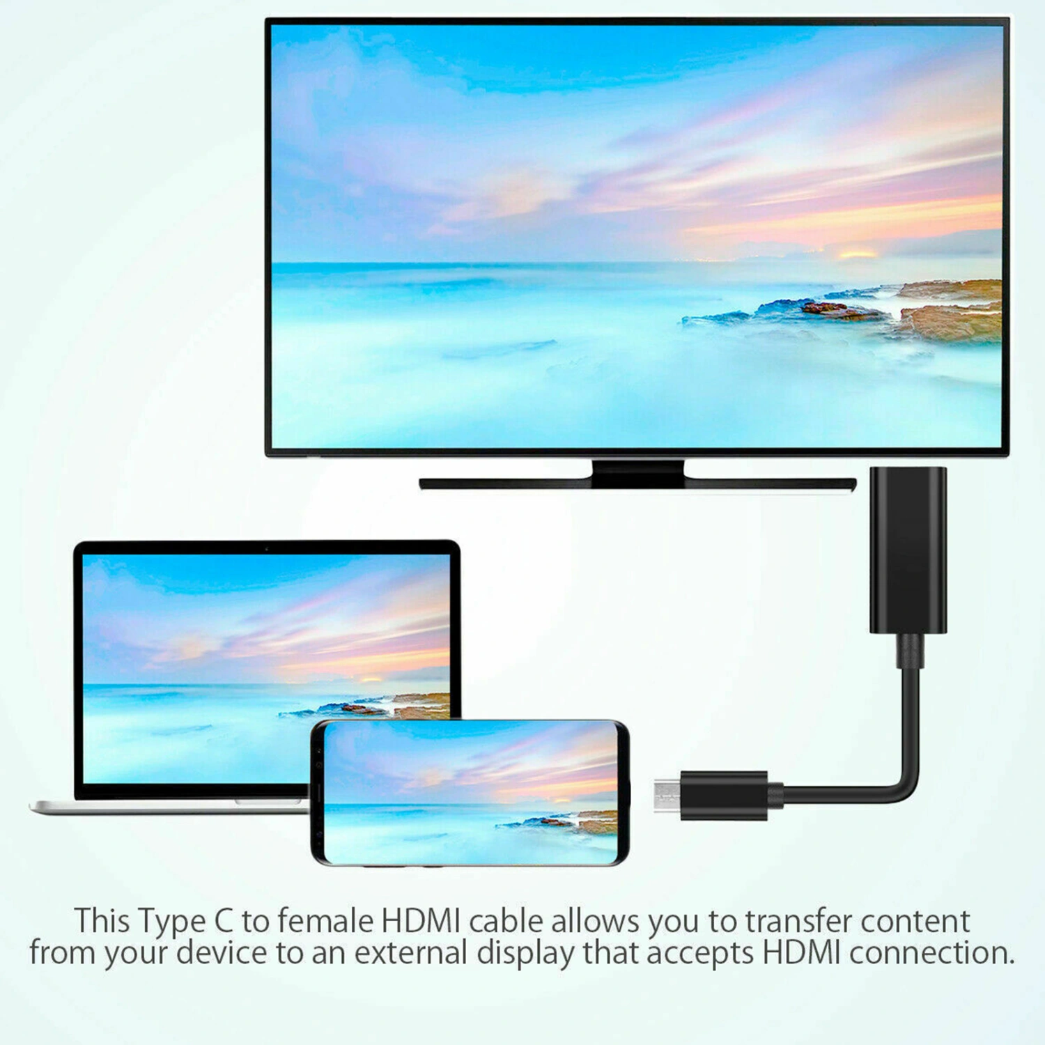 USB 3.1 High-performance ABS Type C to HDMI-compatible Adapter for Laptops