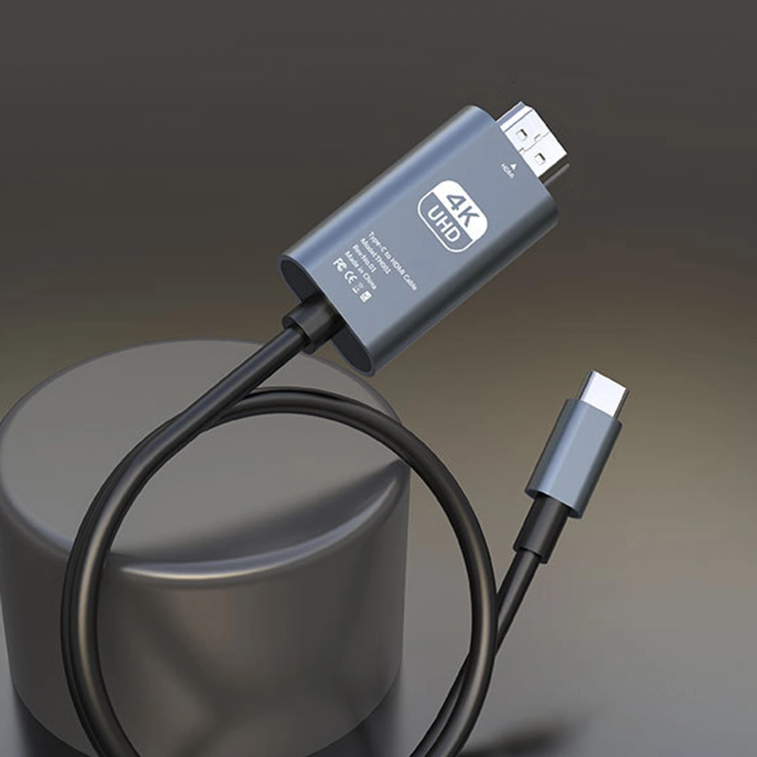 Type-C to HDMI-compatible Cord Plug Play High-Clarity Picture No-Delay High Speed Transmission 4K Converter Cable Home Use