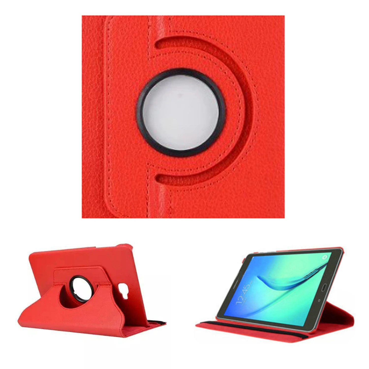 Tablet Protective Cover Anti-fall 360 Degree Rotating Solid Color Foldable Tablet Case for Samsung Galaxy T580/T585 S7 T870/S8 X706