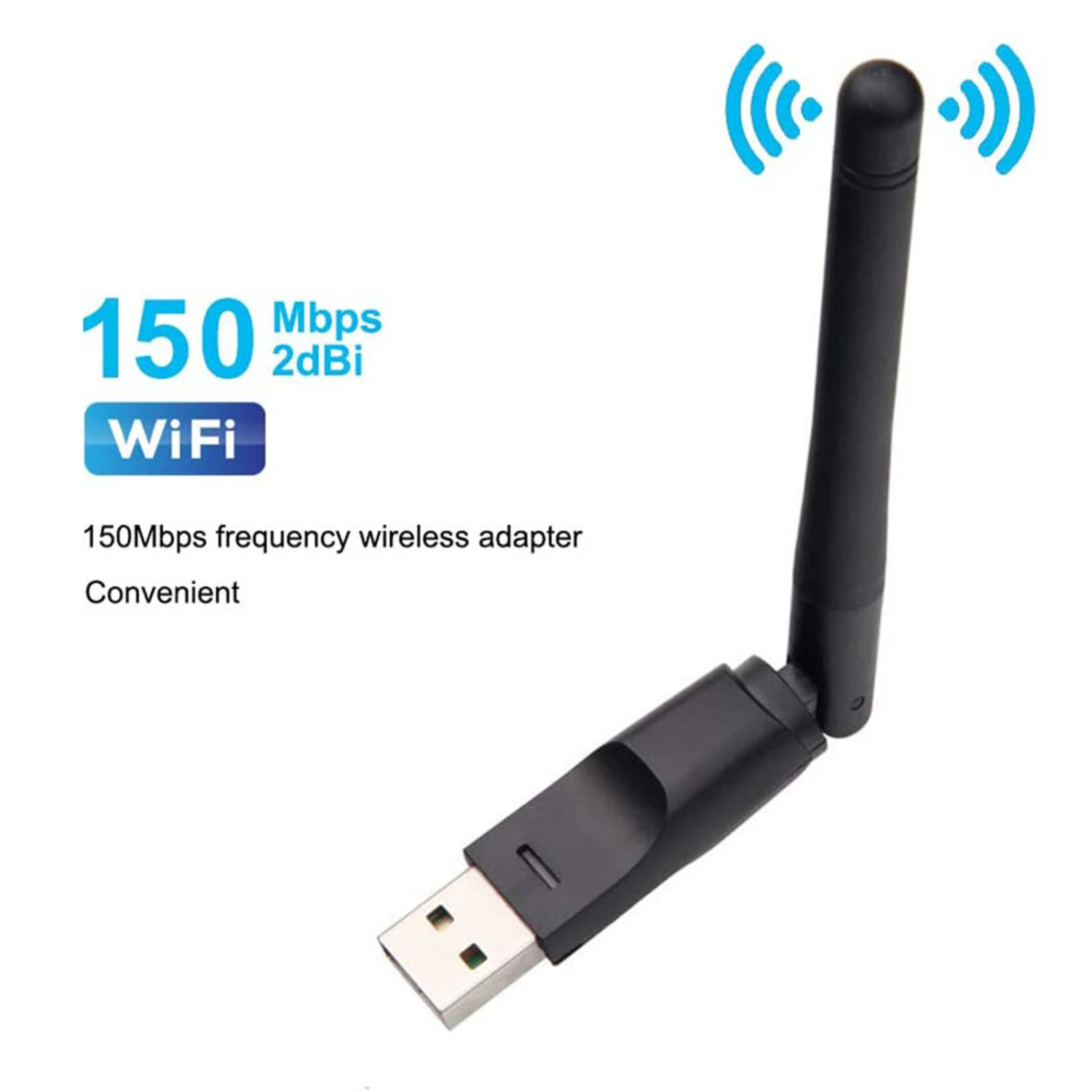 Wireless Network Card Data Encryption with Antenna ABS 150Mbps 802.11 b/g/n USB WiFi Transceiver for Computer