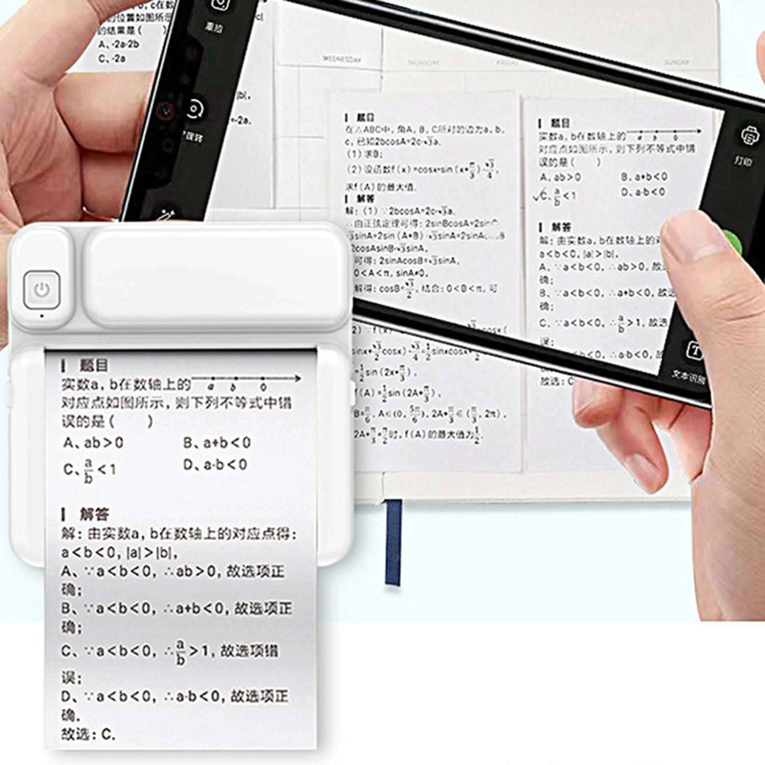 Pocket Printer Inkless Thermal Printing ABS Small Photo Printing Machine for Home