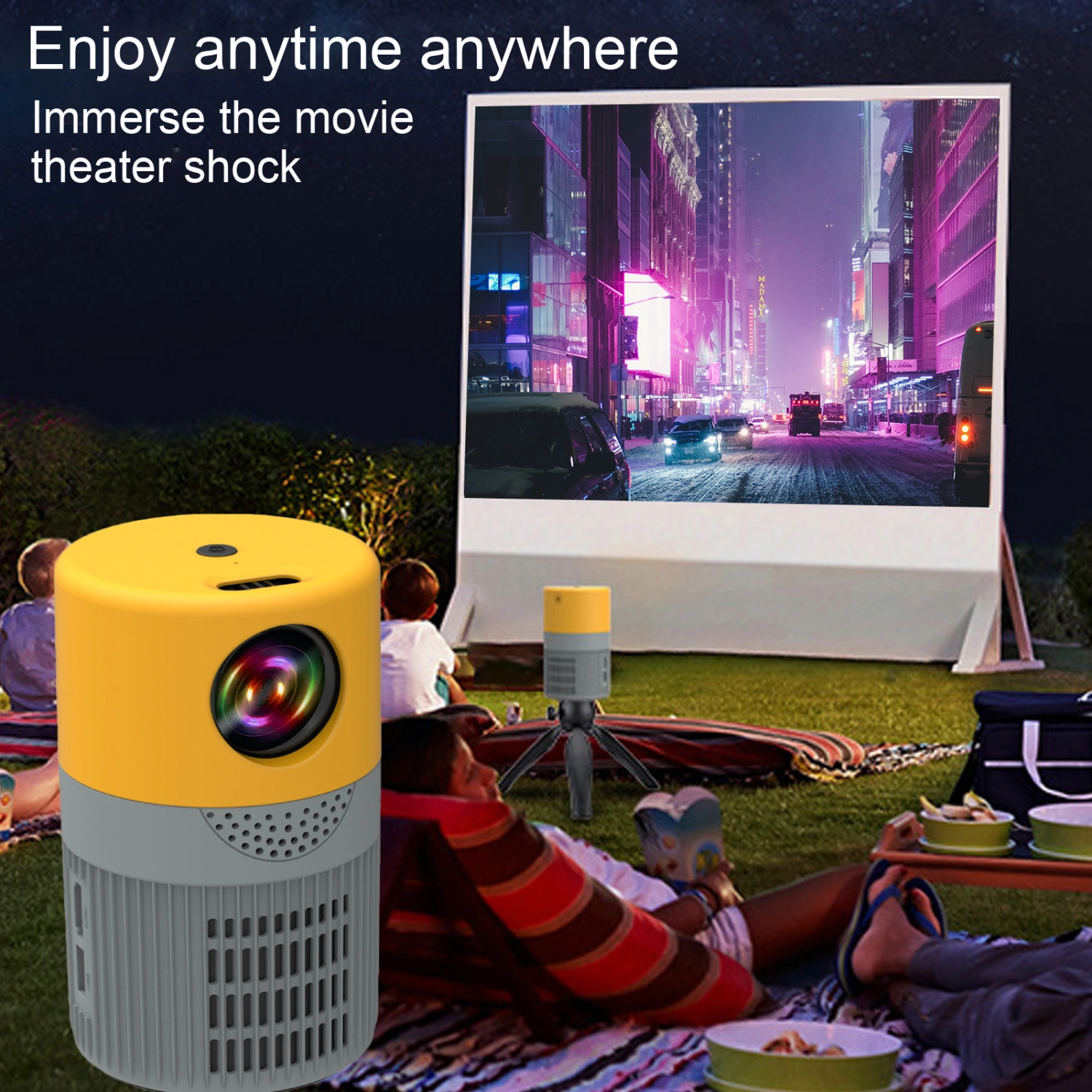YT400 Mini Projector Multifunctional Remote Control High Resolution Clear Sound Noise Reduction Delicate Image Support 1080P LED Portable Video Projector Home Media Player for Office