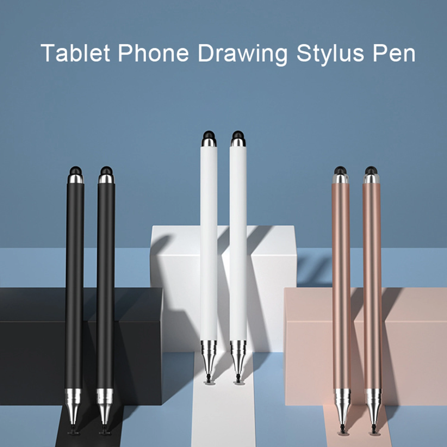 Stylus Pen 2 in 1 Double Headed High Sensitivity Replaceable Nib Precise Drawing Universal Tablet Smart Phone Touch Stylus Office Working
