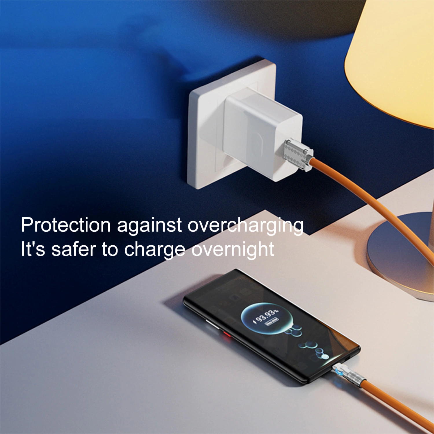 1m Charging Cable 180 Degree Rotatable High-power with Light 120W 6A Type-C Fast Charging Data Cable Phone Accessories