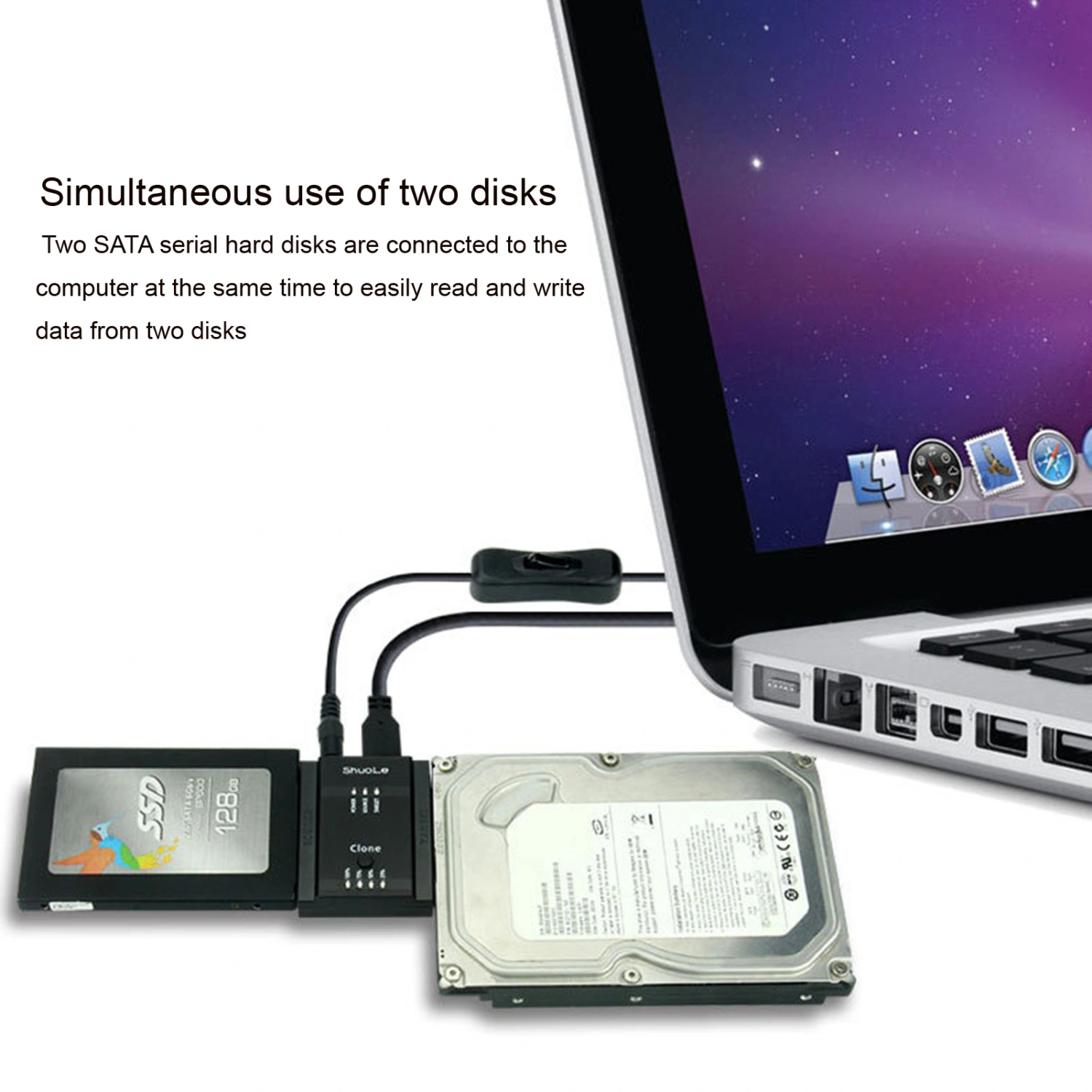 SATA to SATA Drive Reader 5Gbps High Speed IDE Hard Drive Reader for 2.5/3.5-inch HDD/SDD Converter
