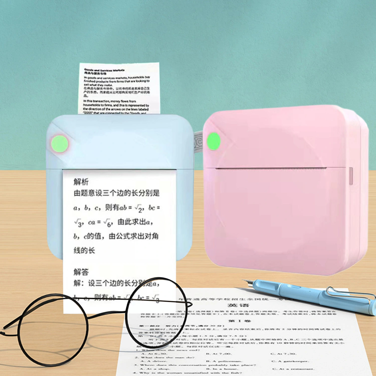 1 Set Mini Printer Thermal Printing Question Print Bluetooth-conpatible Working Assistance Printing Machine for Home