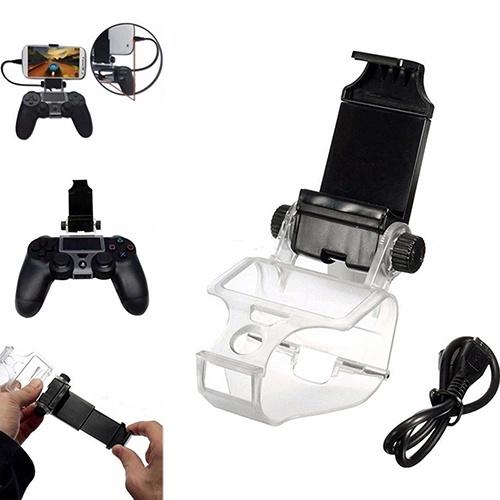 Plastic Clip-on Cell Mobile Phone Clamp Holder for PS4 Controller Android Phone