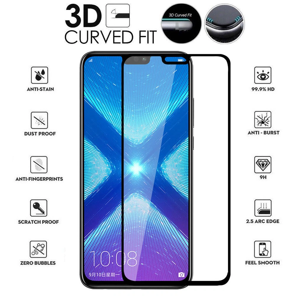 9H Anti-scratches 3D Tempered Glass Screen Protector Film for Huawei Honor 8X