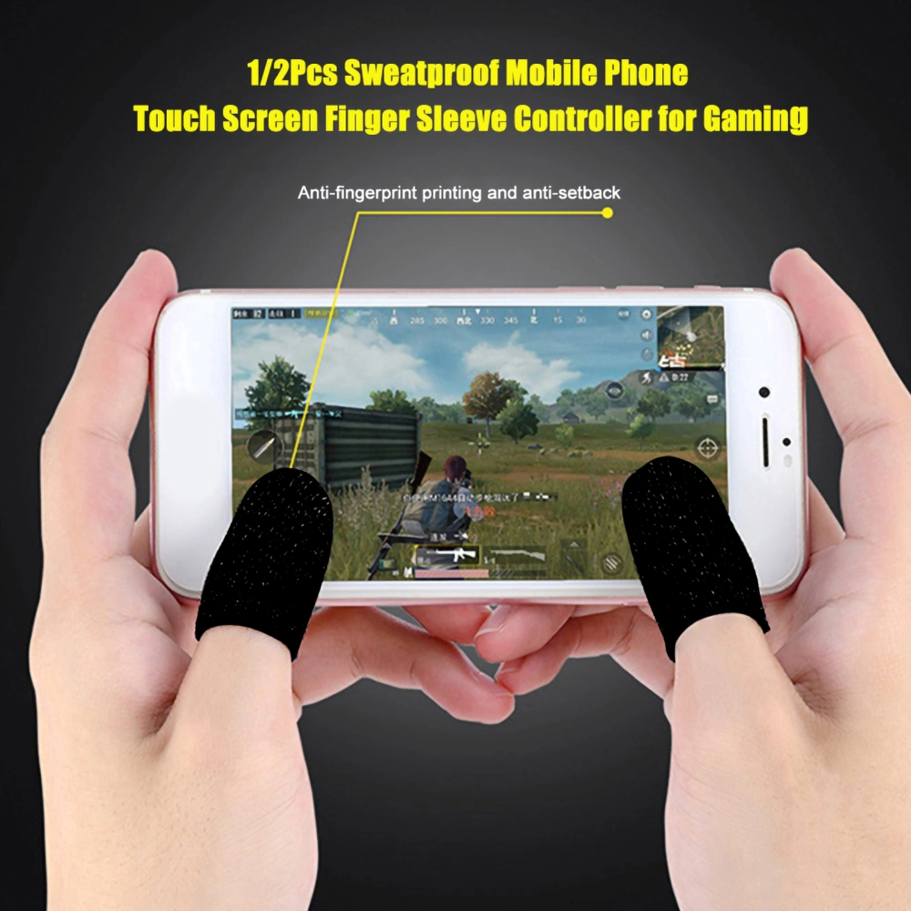 Thumb Protector Solid Color Anti-sweat Fiber Touchscreen Finger Sleeve for Game