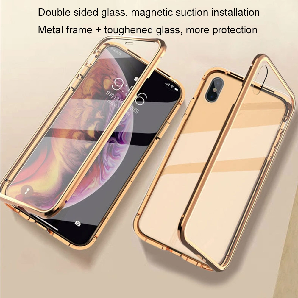 Double-side Tempered Glass Magnetic Phone Case Cover for iPhone 7 8 11 Pro XR
