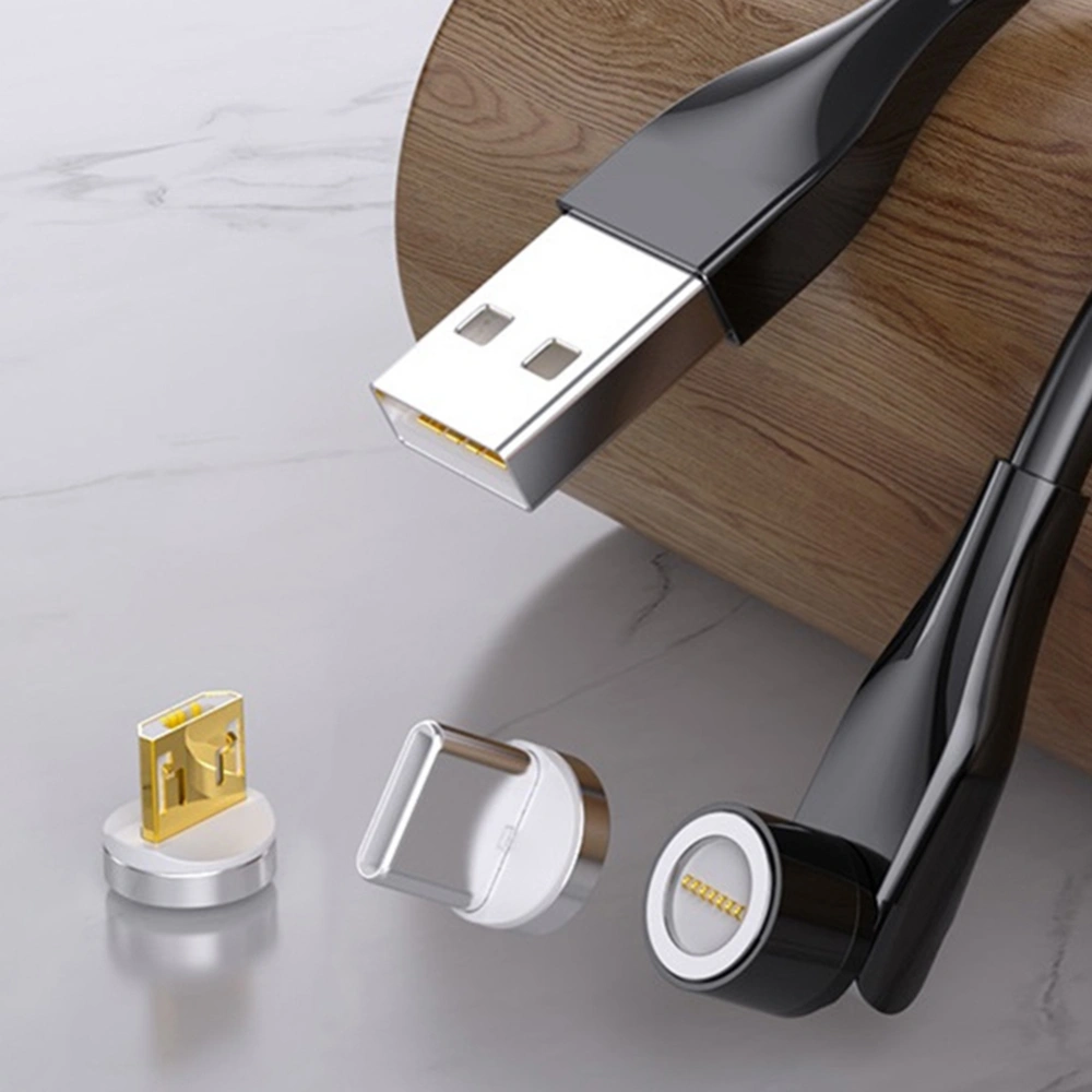 540 Degree Rotation Magnetic Fast Charging Type-c Micro-USB Cable for Phones