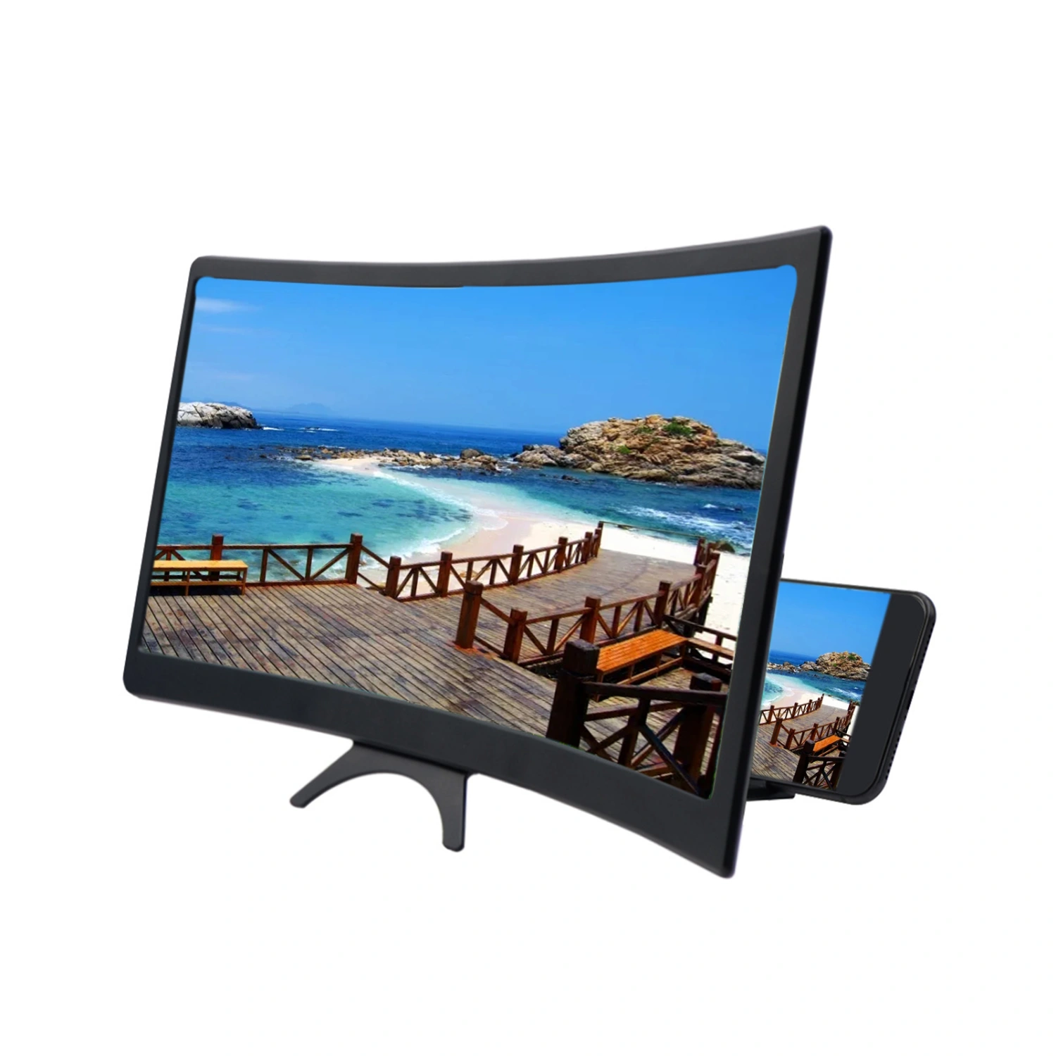 Amplifier 12 Inch Curved Screen High Clarity 3D Foldable Video Magnifier for Mobile Phone