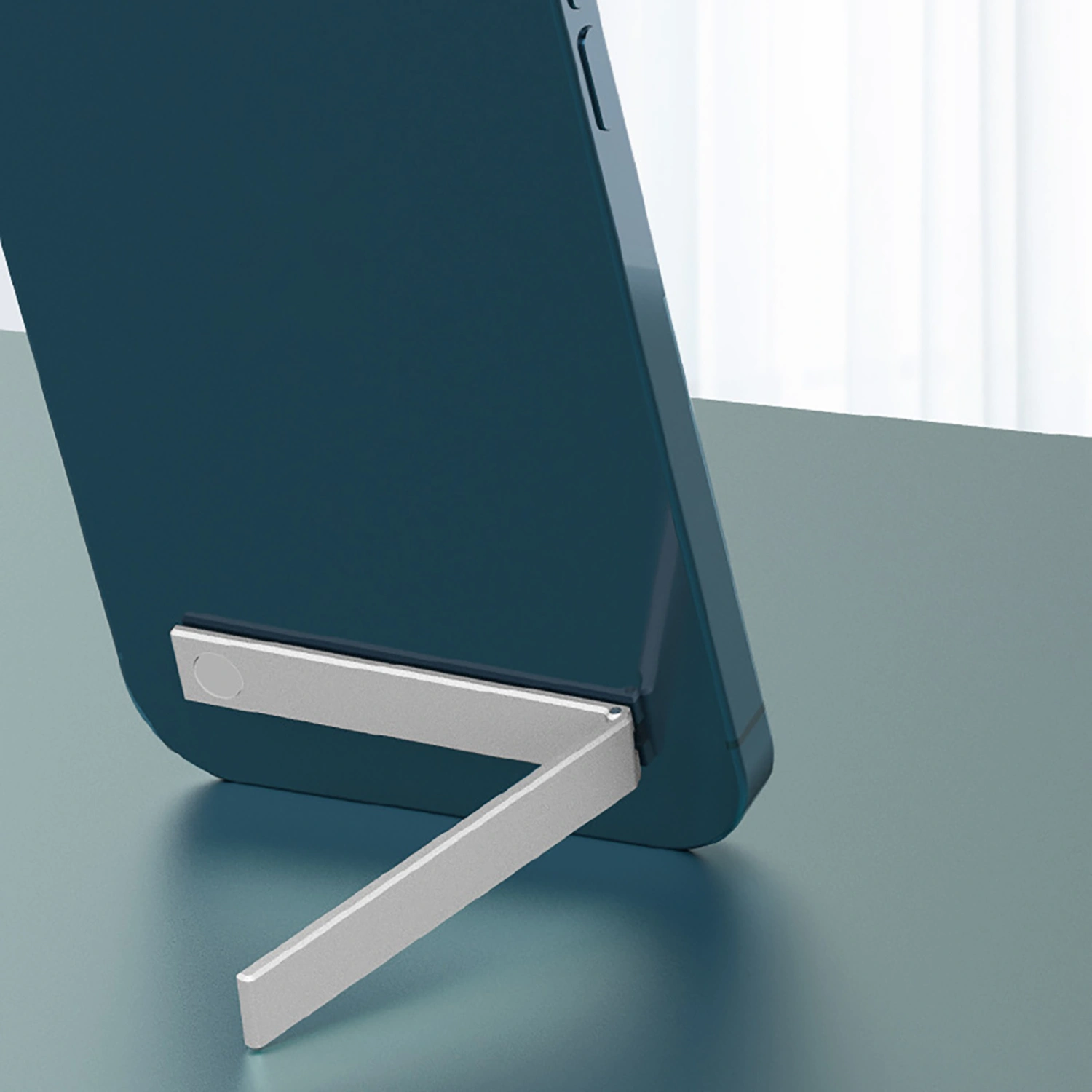 Magnetic Phone Holder Mini Portable Aluminum Alloy Ultra-thin Desk Mobile Phone Stand for Watching TV