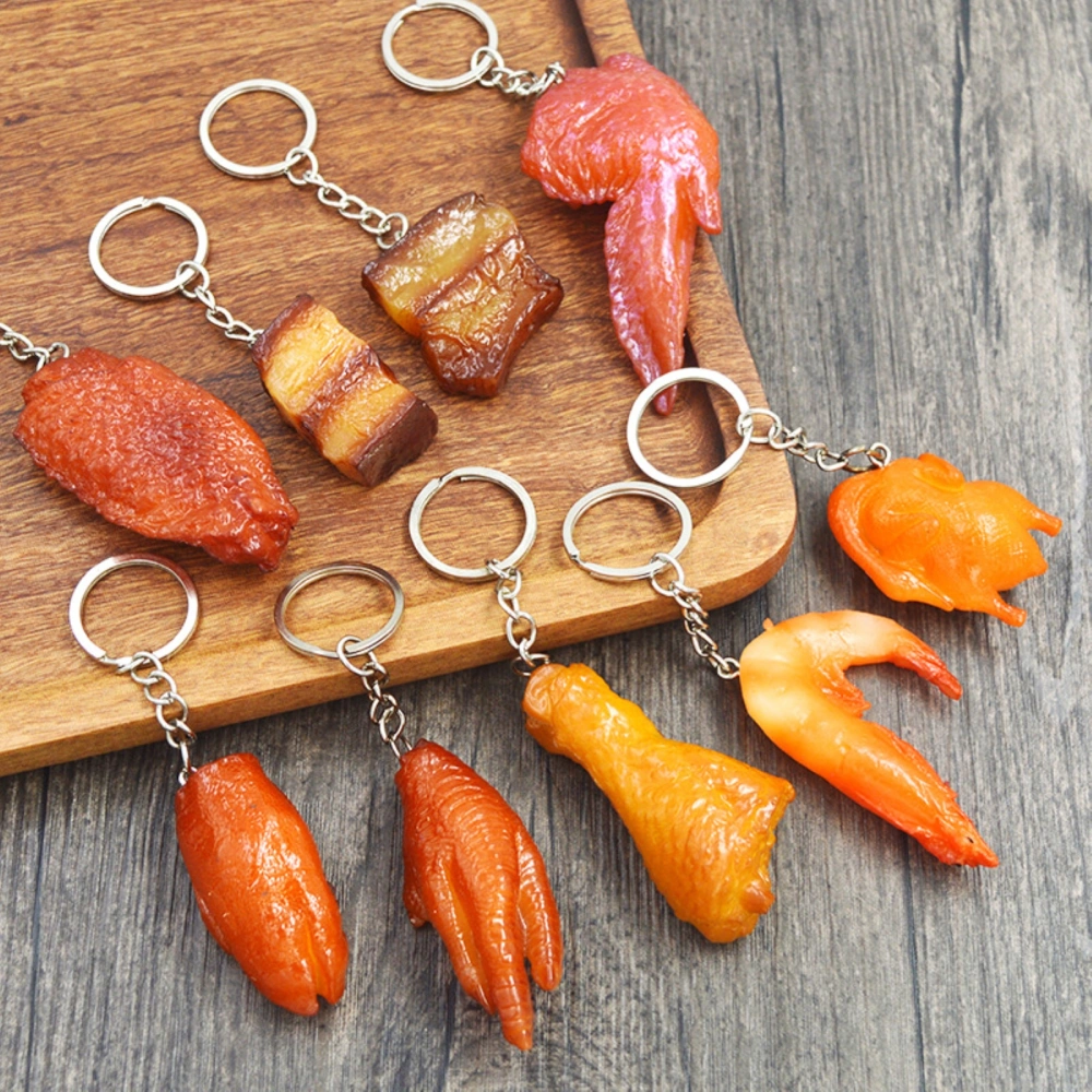 Key Ring Vivid Decorative Cartoon Creative Drumstick Pig Feet Simulation Food Backpack Pendant for Car Key