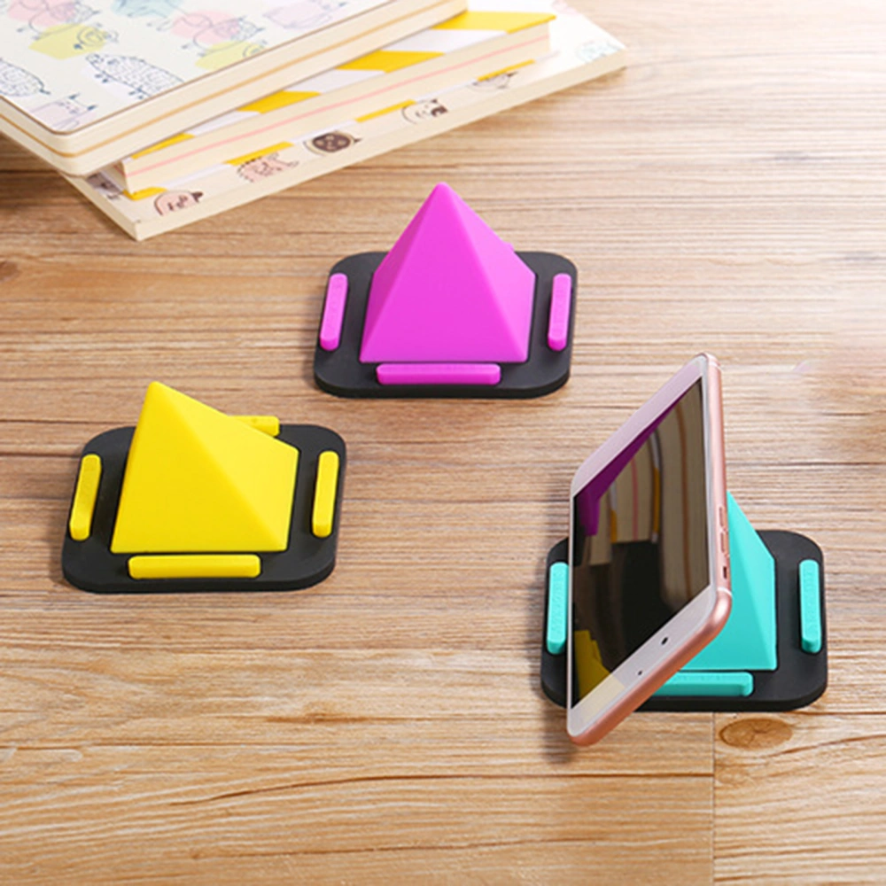 Phone Holder Pyramid Shape Non-Slip Silicone Adjustable Viewing Angles Smartphone Desk Stand for Home