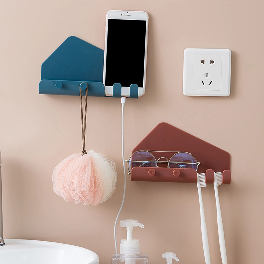 Storage Shelf Multi-purpose Strong Adhesiveness Punch-free Wall-mounted Floating Phone Tablet Steady Mount for Home