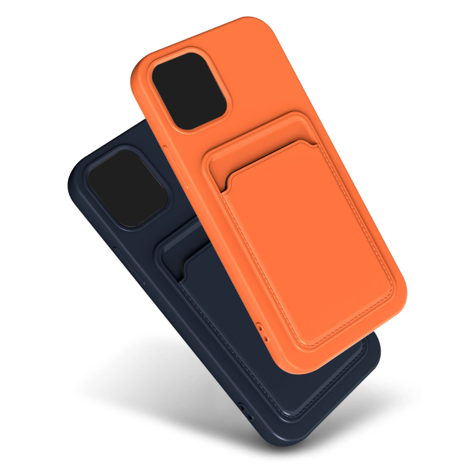 Phone Case Anti-fingerprint Smooth Surface TPU Phone Back Case with Card Holder for iPhone 13/13 Mini/13 Pro/13 Pro Max