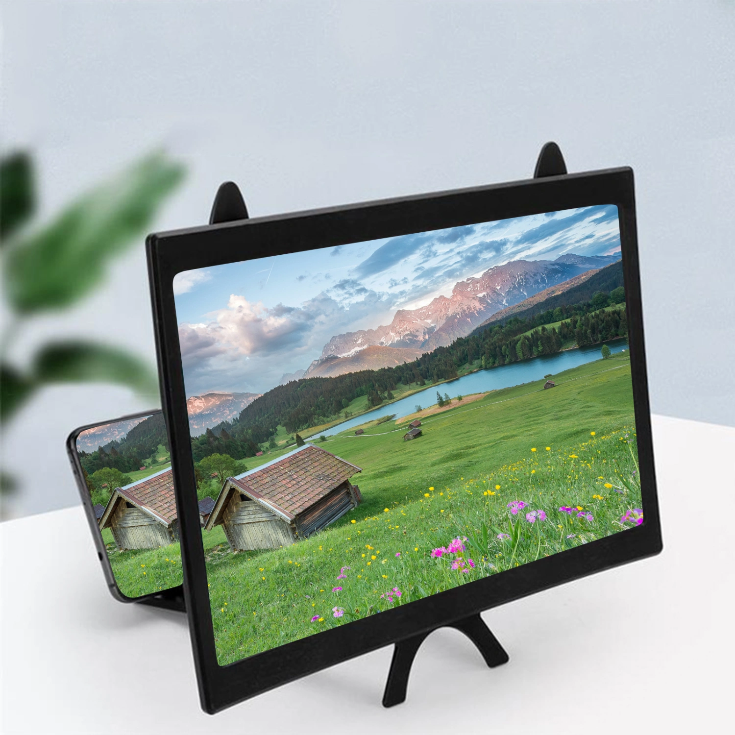 Phone Screen Magnifier Foldable Highly Clear Lens Portable 12 Inch Curved Phone Screen Amplifier Holder for Watching Video