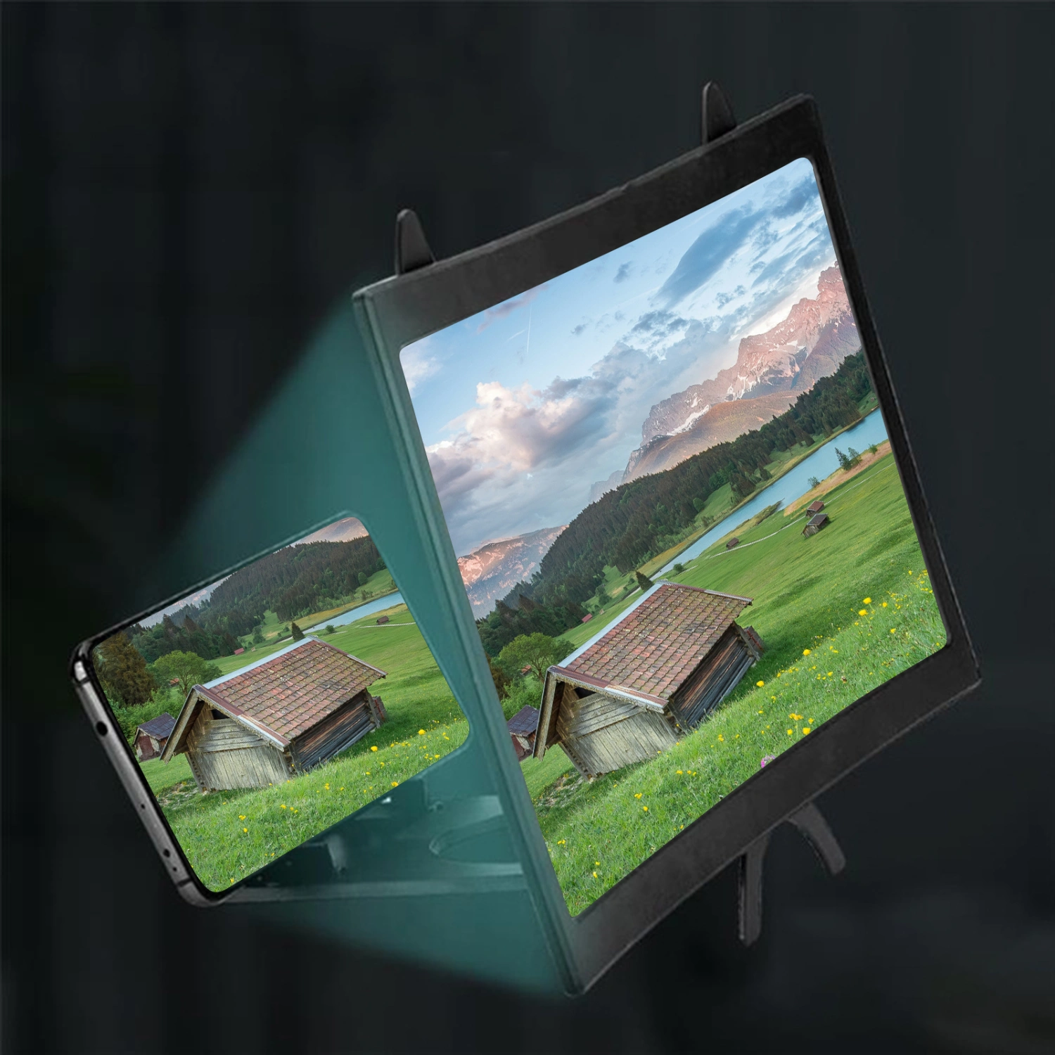 Phone Screen Magnifier Foldable Highly Clear Lens Portable 12 Inch Curved Phone Screen Amplifier Holder for Watching Video