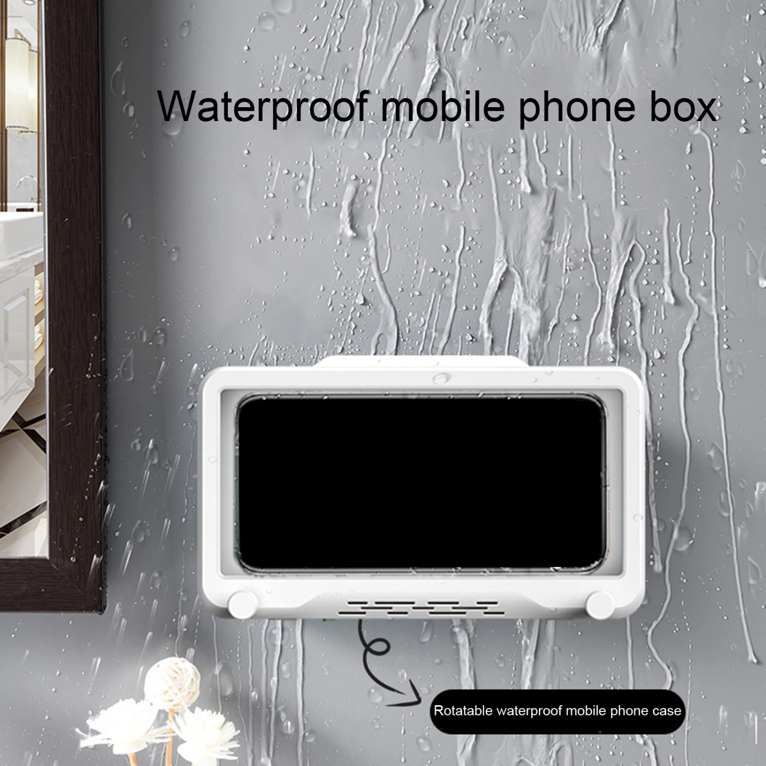 Mobile Phone Box Self-adhesive Touch Screen Waterproof Phone Shell Shower Sealing Storage Case for Home