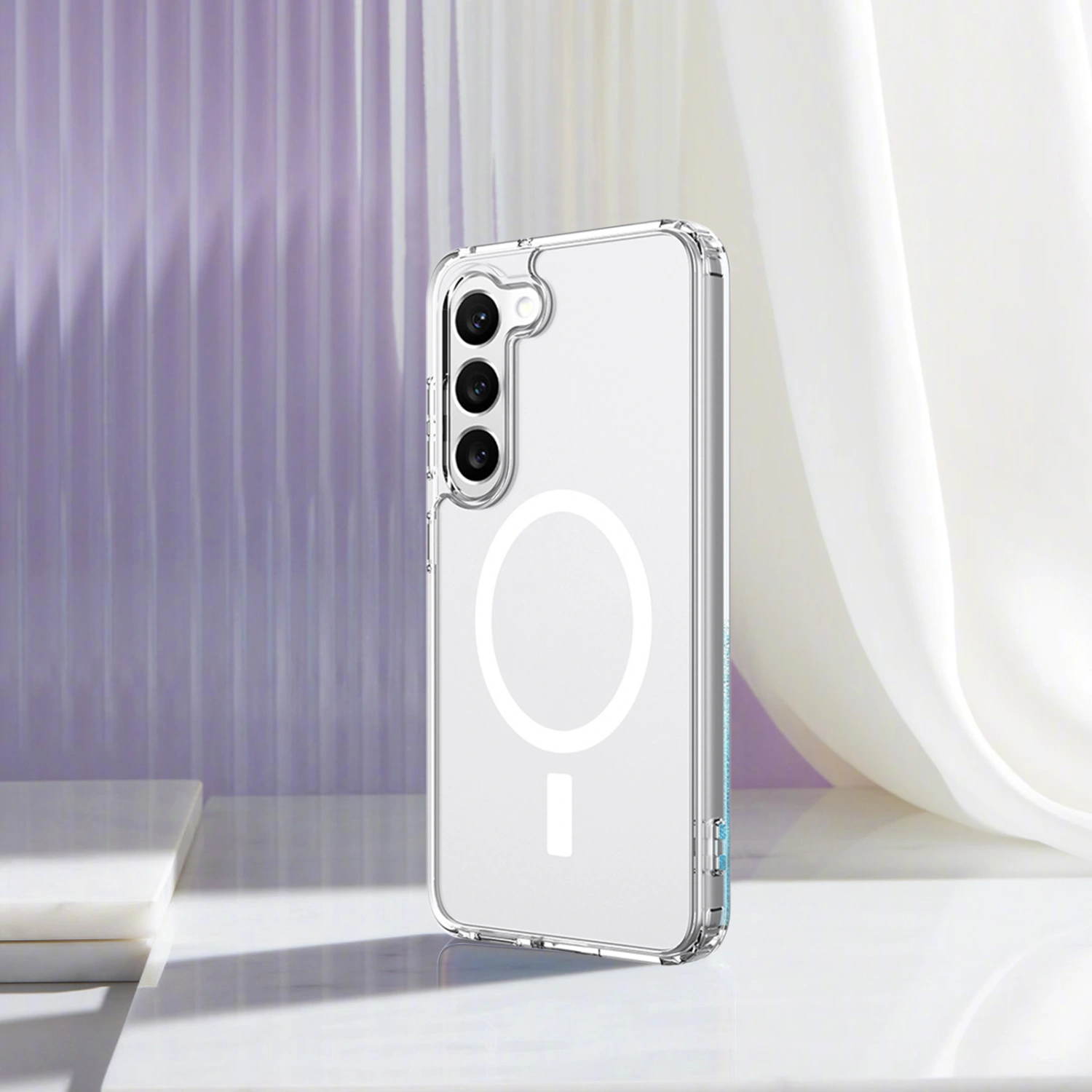 Mobile Phone Cover Anti-scratch Magnetic Adsorption Reinforced Corner Phone Protective Cover for Samsung-Galaxy S23 Ultra/S23/S23+
