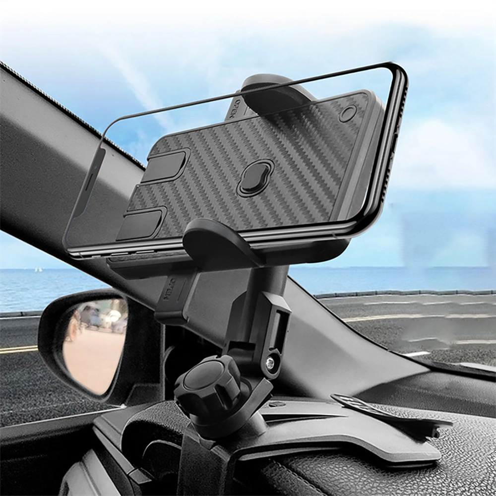 Car Phone Holder Multi-function Multi-angle Adjustment Car Dashboard Smartphone Clip Mount Stand with Number Plate for Sun Visor