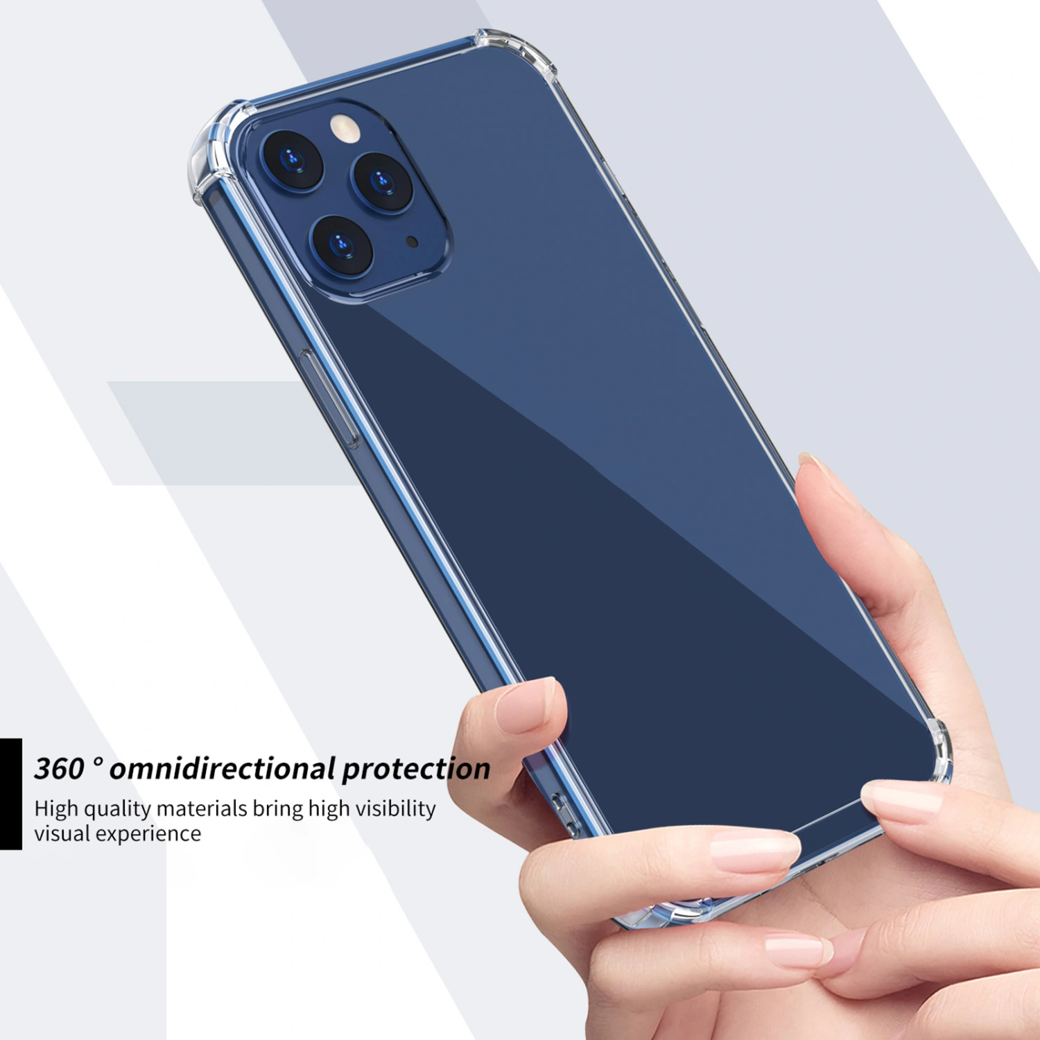 Phone Case Full Protective Magnetic TPU Reinforced Corner Shockproof Phone Shell for iPhone 12/12 Pro