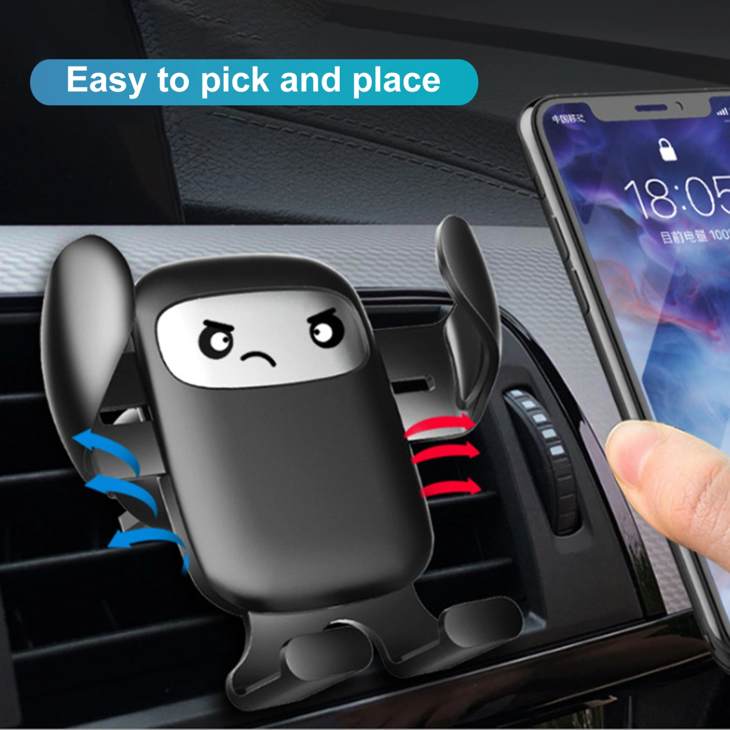 Car Phone Holder Universal Gravity Support Cartoon Car Air Vent Mobile Phone Clip Mount Stand for Driving