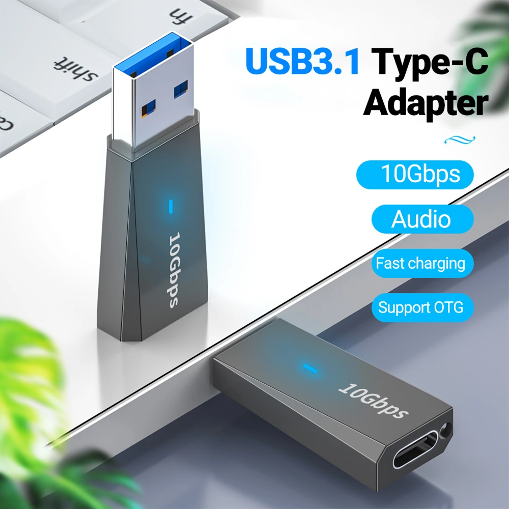 Type-C Adapter Anti-lost PD Fast Charging 10Gbps USB3.1 Male to Type-C Female Charge Adapter Audio Converter for Phone 