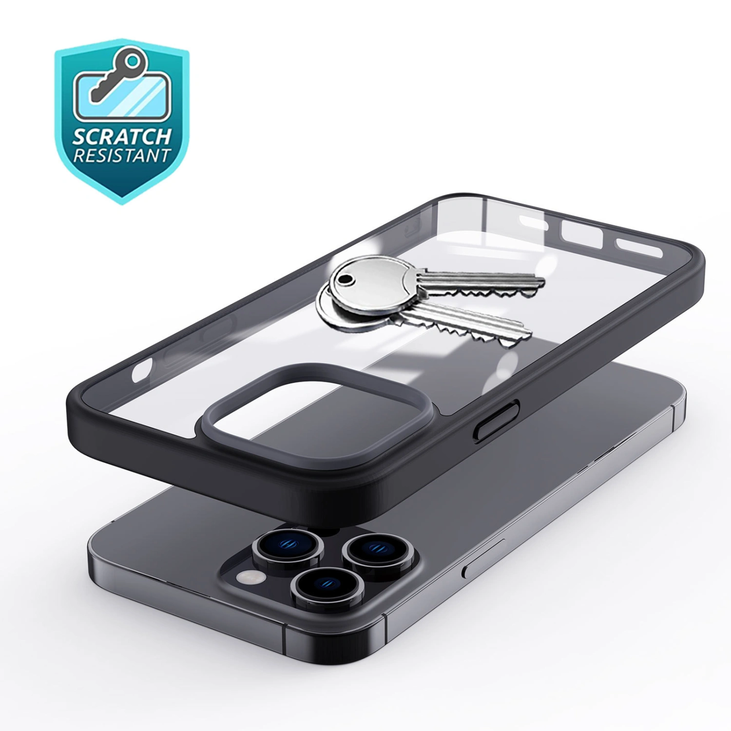 Phone Case Shockproof Ultra-Thin Frosted Transparent Anti-fingerprint Non-slip Anti-scratch TPU Frame Heavy Duty Mobile Phone Protection Case for iPhone14 Pro Max