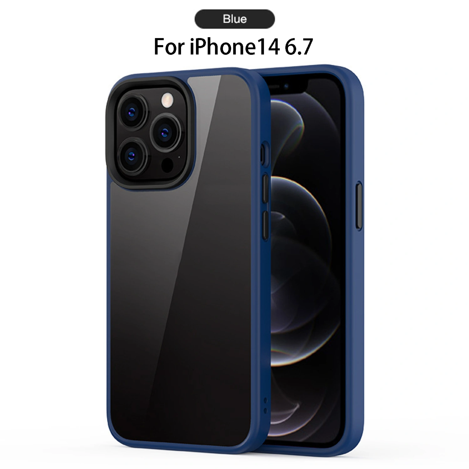 Phone Case Shockproof Ultra-Thin Frosted Transparent Anti-fingerprint Non-slip Anti-scratch TPU Frame Heavy Duty Mobile Phone Protection Case for iPhone14 Pro Max