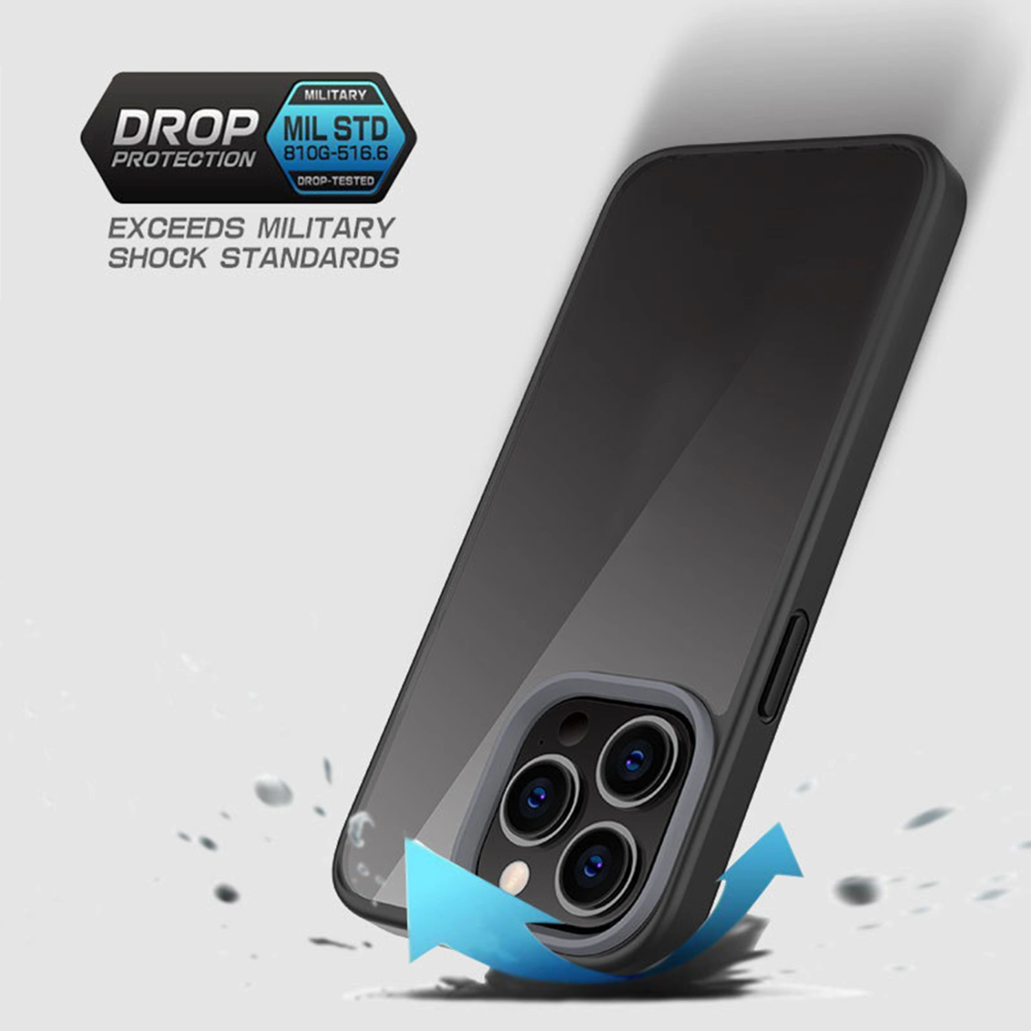 Phone Case Shockproof Ultra-Thin Frosted Transparent Anti-fingerprint Non-slip Anti-scratch TPU Frame Heavy Duty Mobile Phone Protection Case for iPhone14 Pro Max