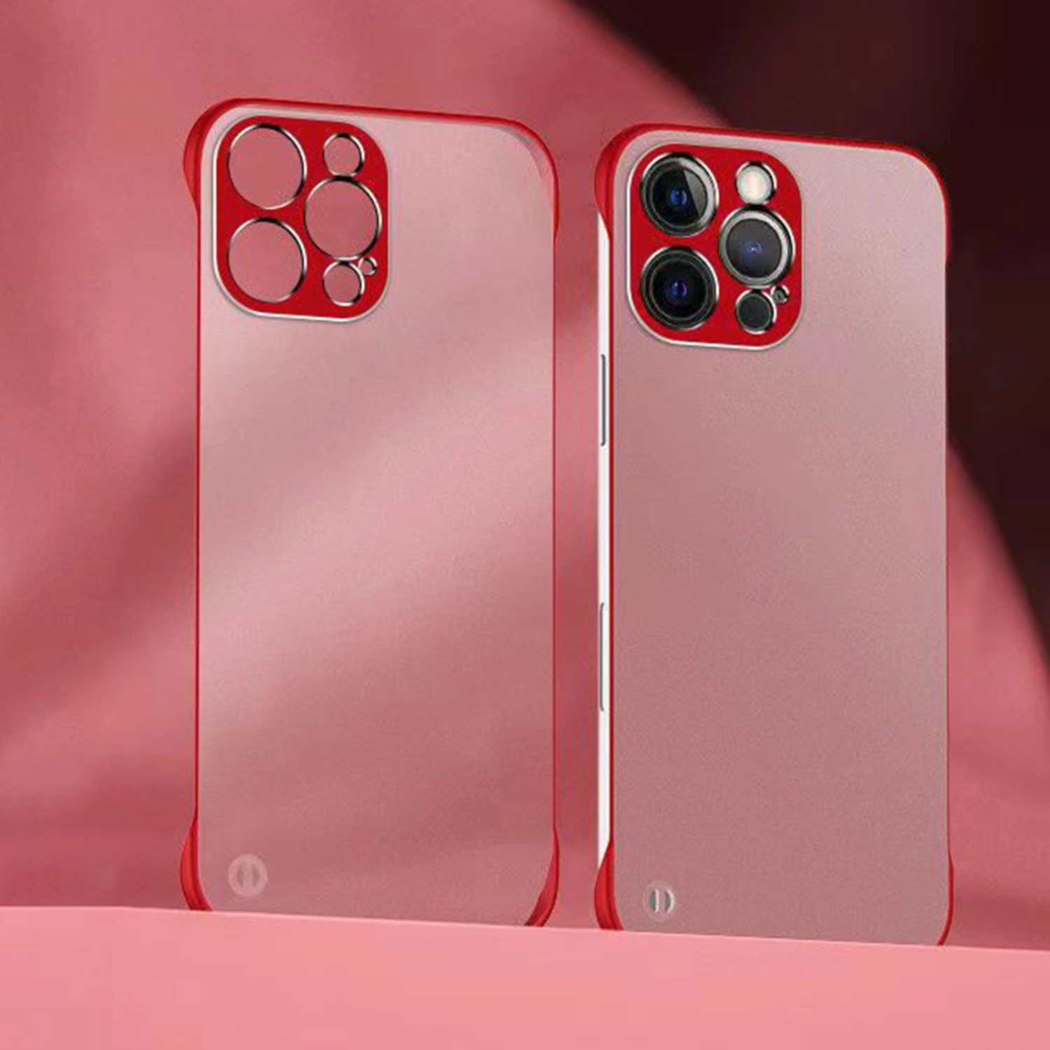 Phone Case Ultra-Thin Rimless Camera Lens Circle Shockproof Frosted Anti-scratch Anti-fingerprint Heavy Duty Mobile Phone Protection Case for iPhone14 Pro Max