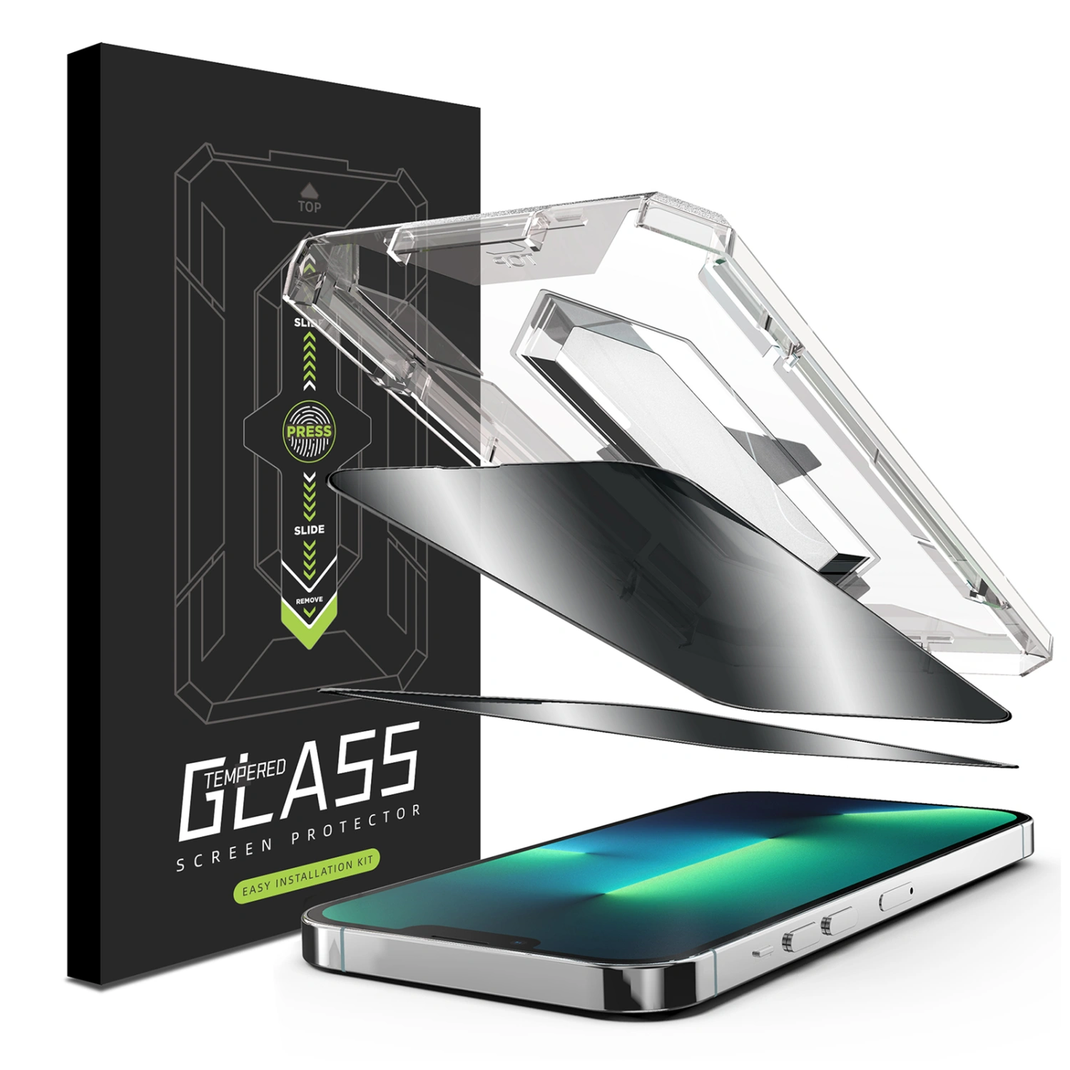 1 Set Tempered Glass Automatic Alignment Clear Explosion-proof Shockproof Anti-peeping Screen Protector High Hardness Phone Privacy Protective Film Artifact for iPhone 14 13 12 Pro Plus Pro Max