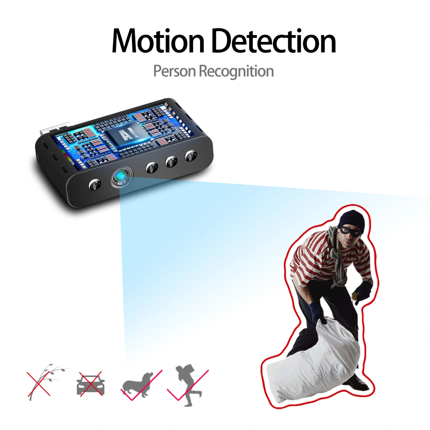 1 Set Home Camera Support Memory Card/Cloud Storage Record Sound Motion Detection 1080P Infrared Night Vision Remote Monitoring High Clarity Home Security Camera for Home