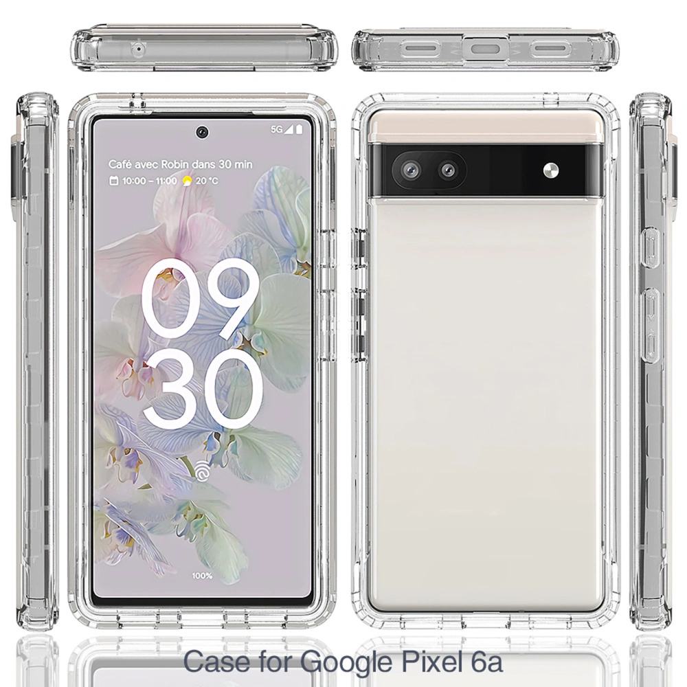 for Google Pixel 6/7 Pro Case Phone Protector Dustproof Anti-drop High Transparency 2 Layers Structure High Elasticity Phone Back Cover for Google Pixel 6//6A/7 Pro