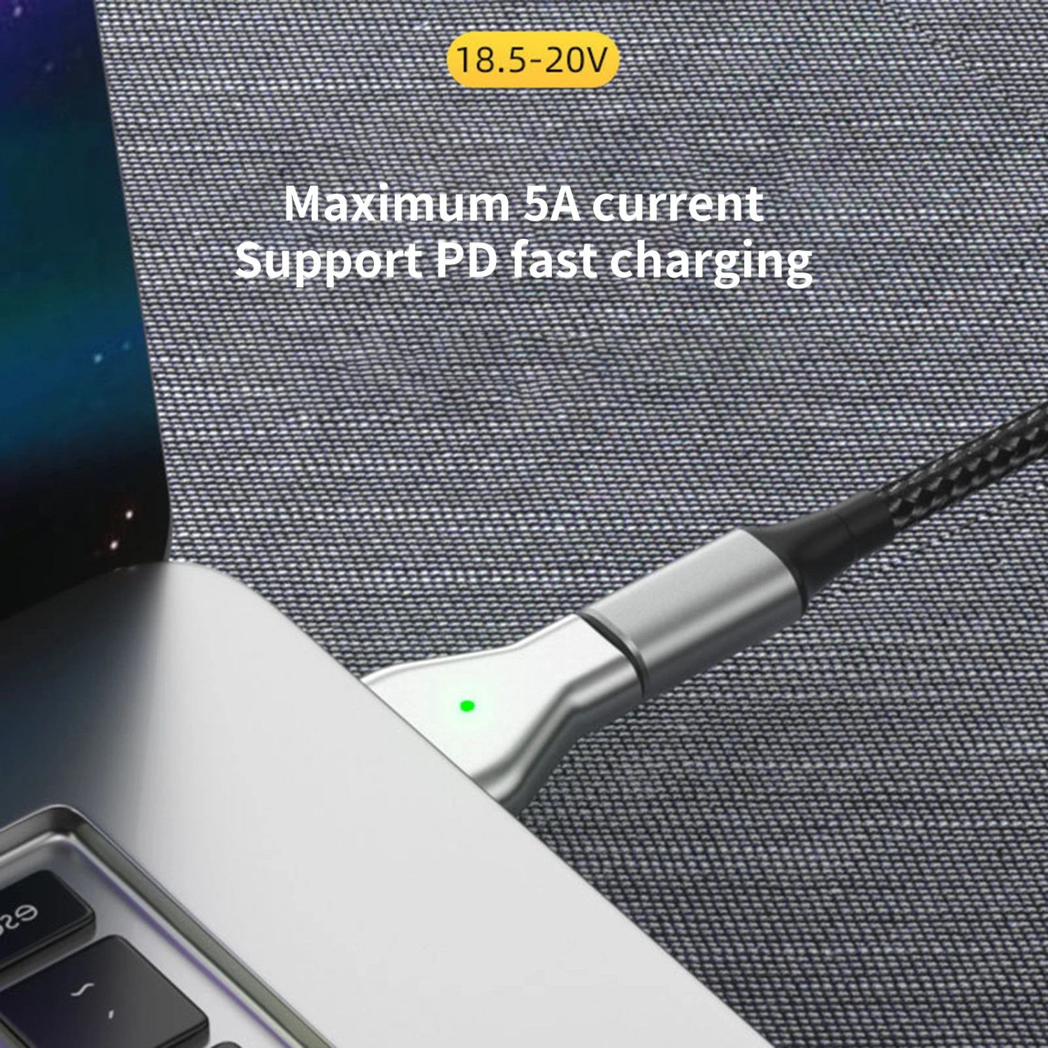 Tablet Charging Adapter Type-C Female Magnetic Suction Built-in PD Decoy Chip 5A T-Head Laptop Charging Adapter for MacBook