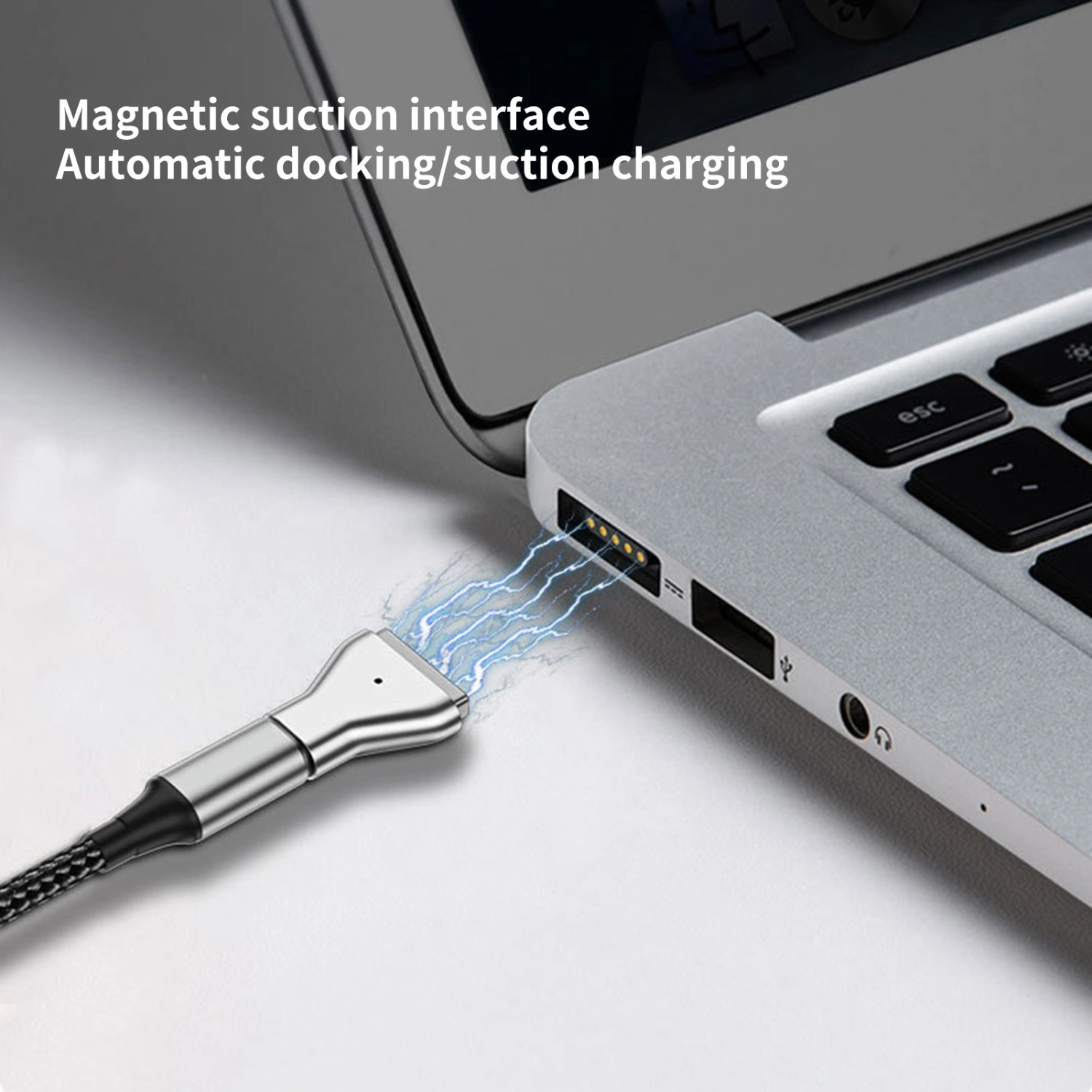 Tablet Charging Adapter Type-C Female Magnetic Suction Built-in PD Decoy Chip 5A T-Head Laptop Charging Adapter for MacBook