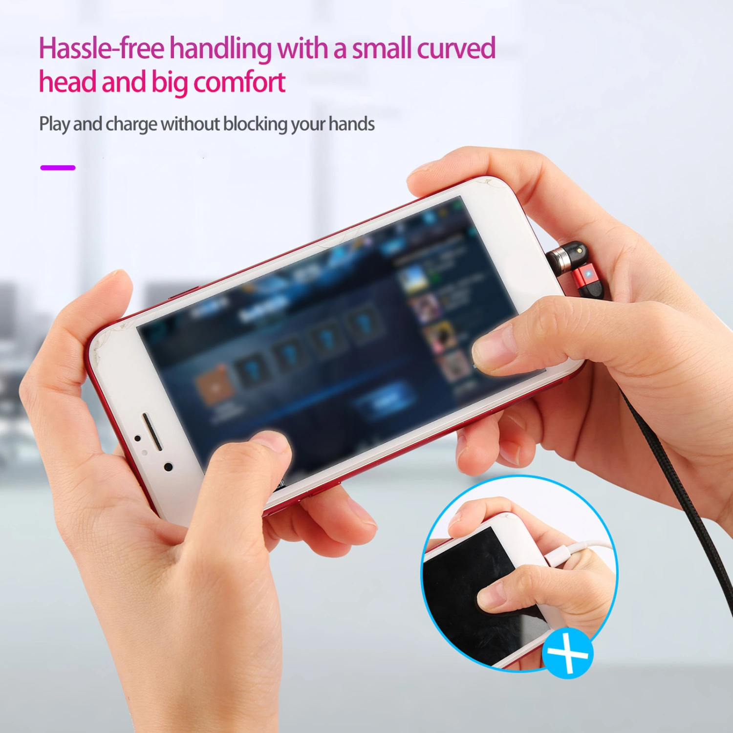 1 Set Data Cable Strong Adsorption Stable Connection 2.4A 3 in 1 8-pin Micro USB Type-C Magnetic Charging Cable Home Use