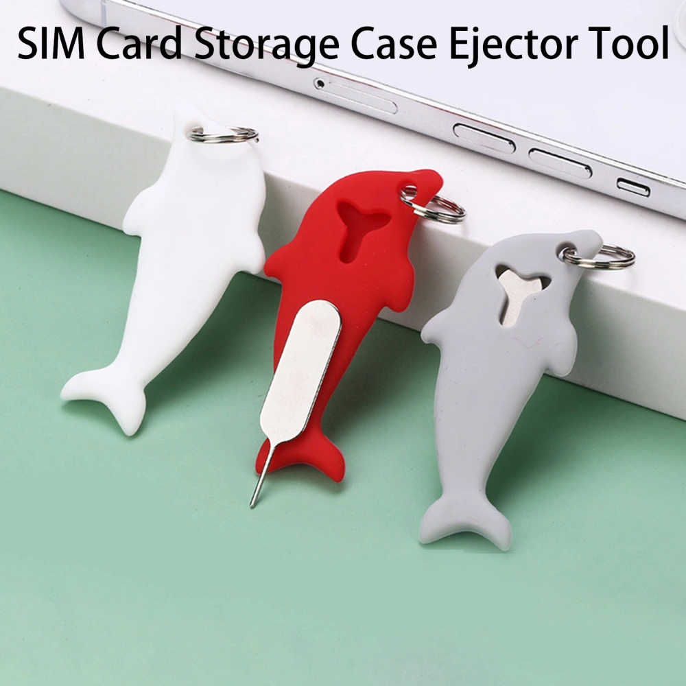 SIM Card Removal Needle Whale Shape Anti-lost Protection Mini Size Lightweight Slot Opening with Keychain SIM Card Storage Case Ejector Tool Mobile Phone Accessories