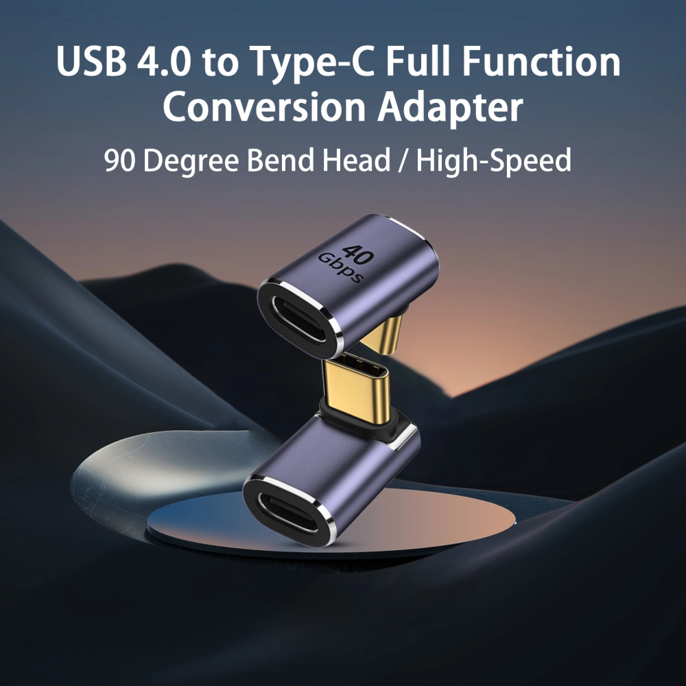 Phone Adapter 90 Degree Bend Head 40Gbps High-Speed USB 4.0 to Type-C Mini Converter Phone Accessories