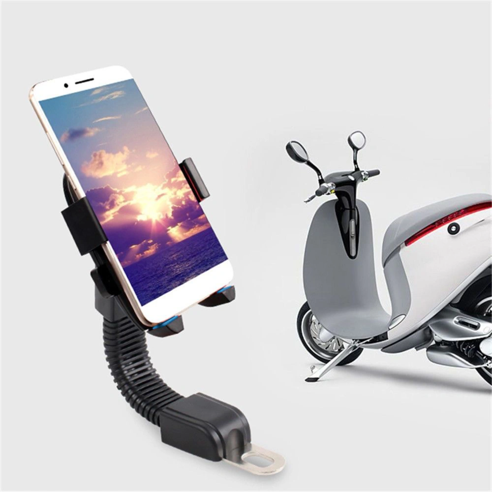 Electrocar Phone Holder Adjustable Clip Fastening 360-Degree Rotation Motorbike Rearview Mirror Phone Mount Mobile Accessory