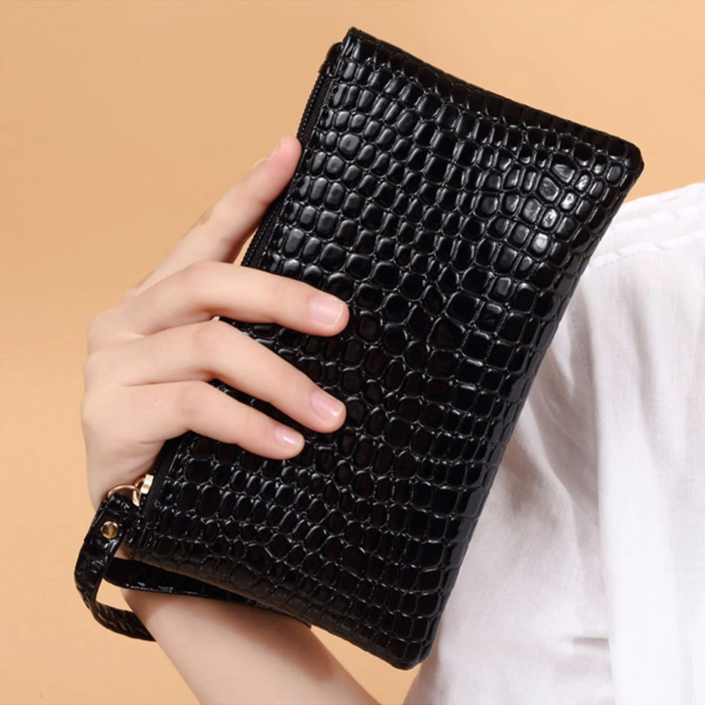 Fashion Women Crocodile Faux Leather Clutch Bag Phone Coin Purse Wallet Handbag