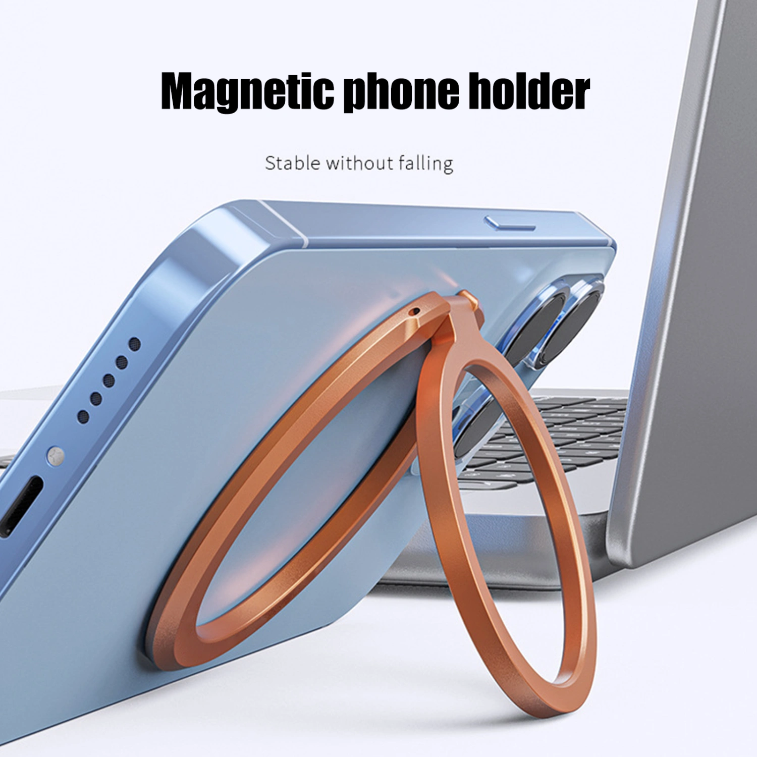 Mobile Phone Stand Magnetic 360 Degrees Rotation Aluminum Alloy Cell Phone Ring Buckle Holder for iPhone 12 13 Series